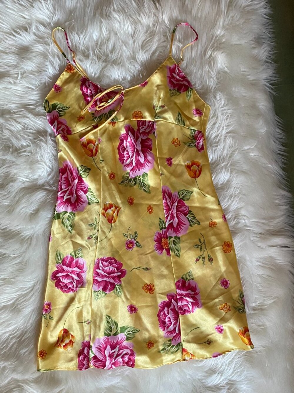 Vintage satin floral slip
